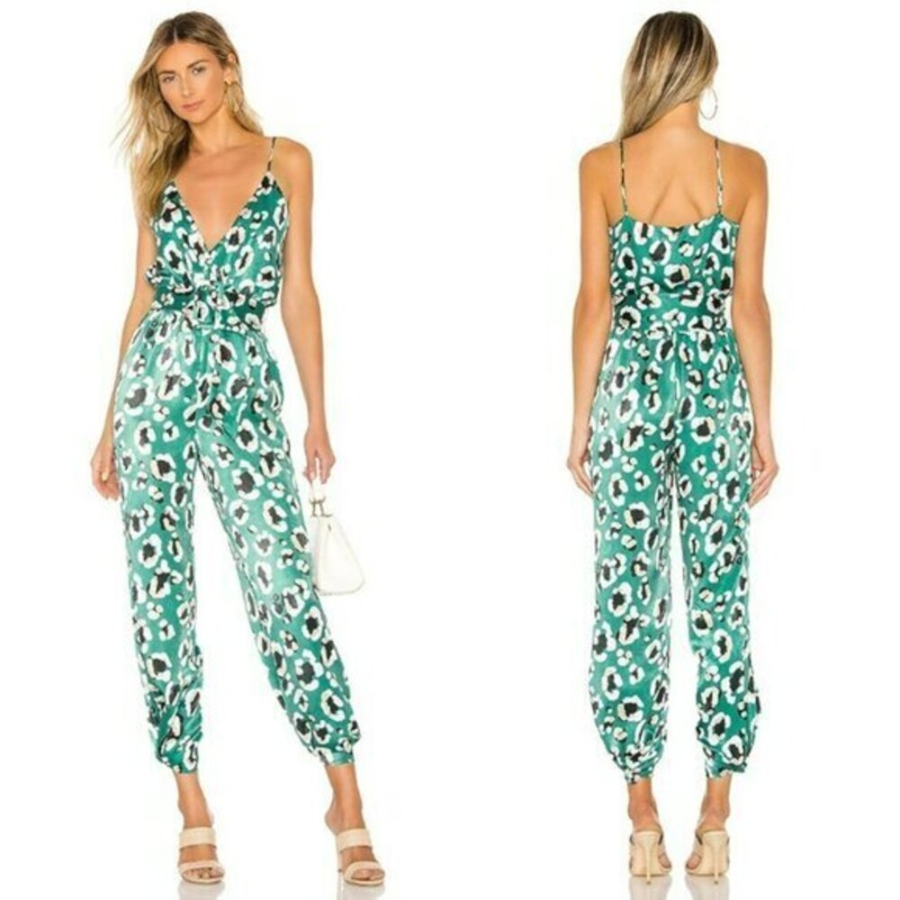 House of Harlow 1960 xREVOLVE Rudy Jumpsuit - Green Leopard